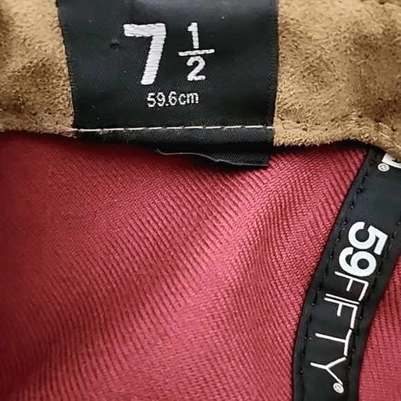 ⭐️3/ $30⭐️ Toronto Blue Jays New Era 59Fifty Ball Cap Burgundy Tan Size 7.5 - Picture 11 of 14